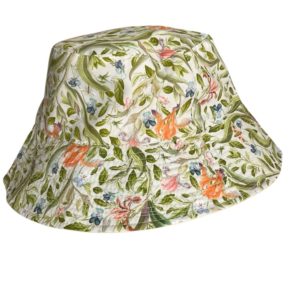NWT Fable England Green Floral Bucket Hat Botanical Print Item 45020 - Picture 3 of 9